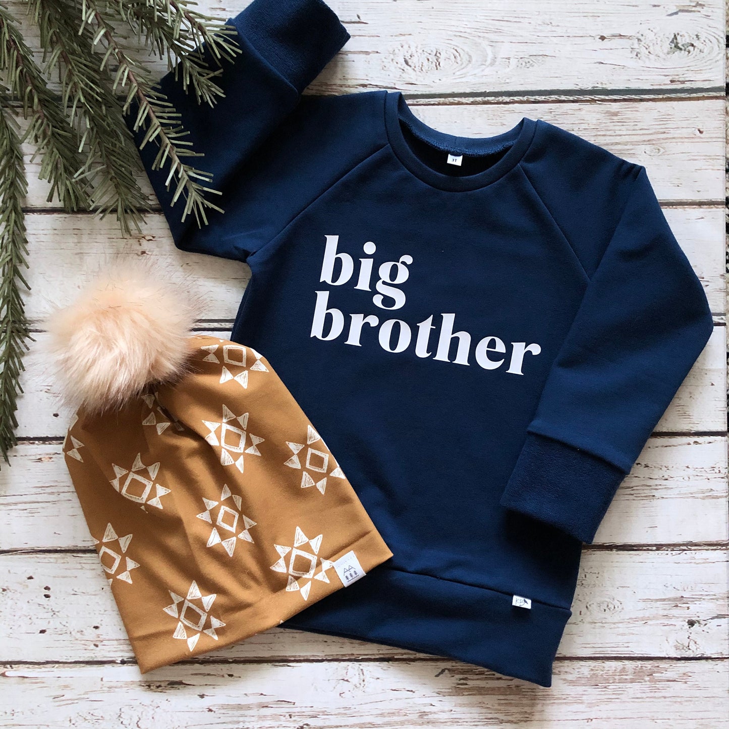 NEW!! “Big /Little Brother”/ Navy/Organic/Sweatshirt STYLE Shirt/Infant Size/Toddler Size/Shirt ONLY