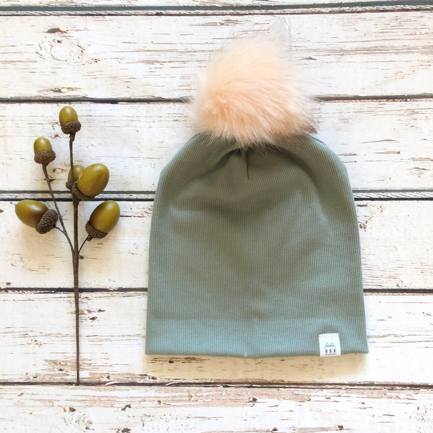 NEW! Slouchy Hats/SNOW Bird Collection/Organic/Pistachio/Pom Beanie/Infant Hat/Toddler Hat/