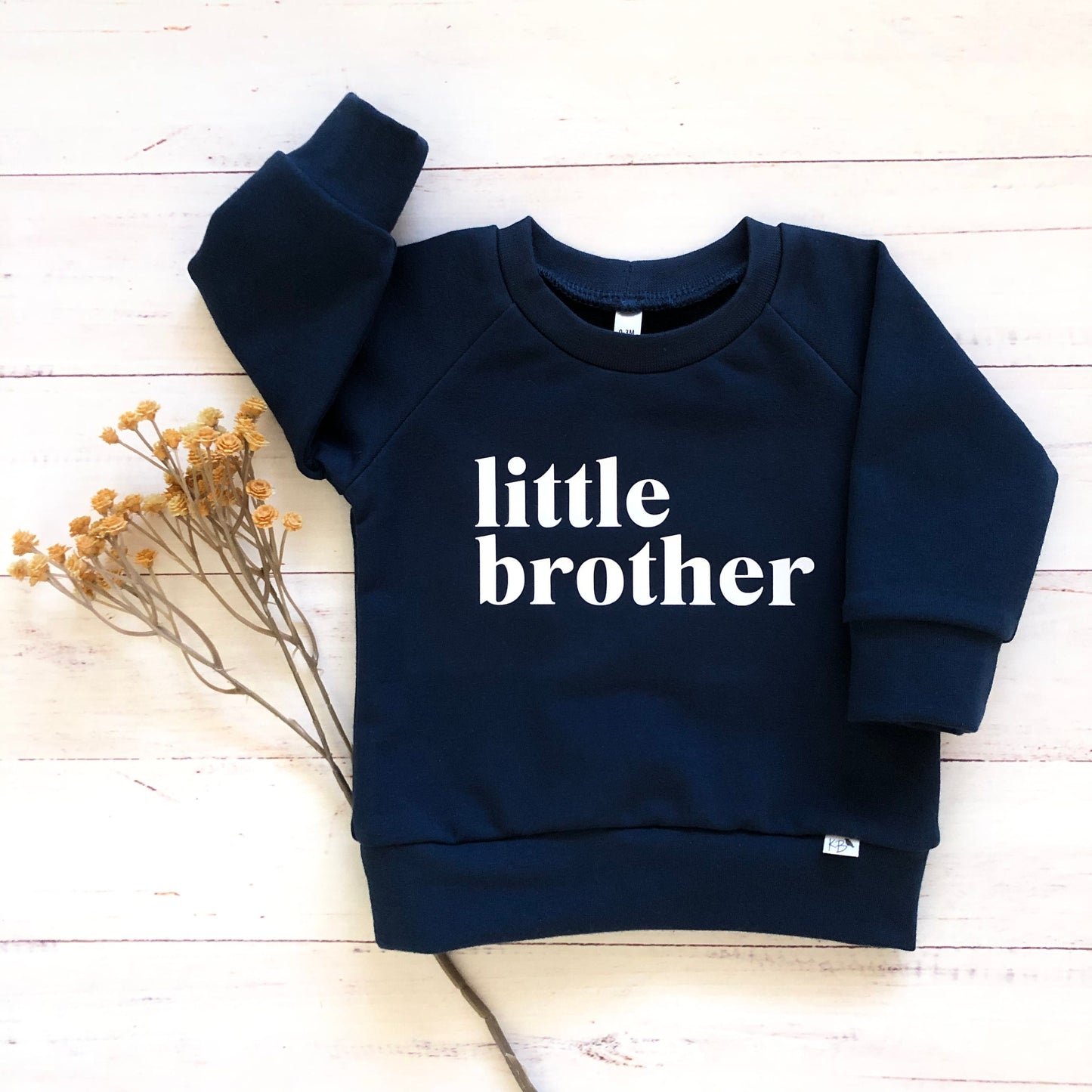 NEW!! “Big /Little Brother”/ Navy/Organic/Sweatshirt STYLE Shirt/Infant Size/Toddler Size/Shirt ONLY