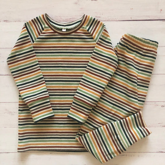 NEW! “Woodland Stripe”Set/Aspen Style/SLIM FIT/Gender Neutral/Newborn Outfit/Take Home Outfit/Toddler Set