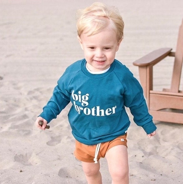 NEW!! “Big /Little Brother”/ Navy/Organic/Sweatshirt STYLE Shirt/Infant Size/Toddler Size/Shirt ONLY