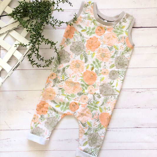 NEW! “Apricot Garden”Romper/Pull-On