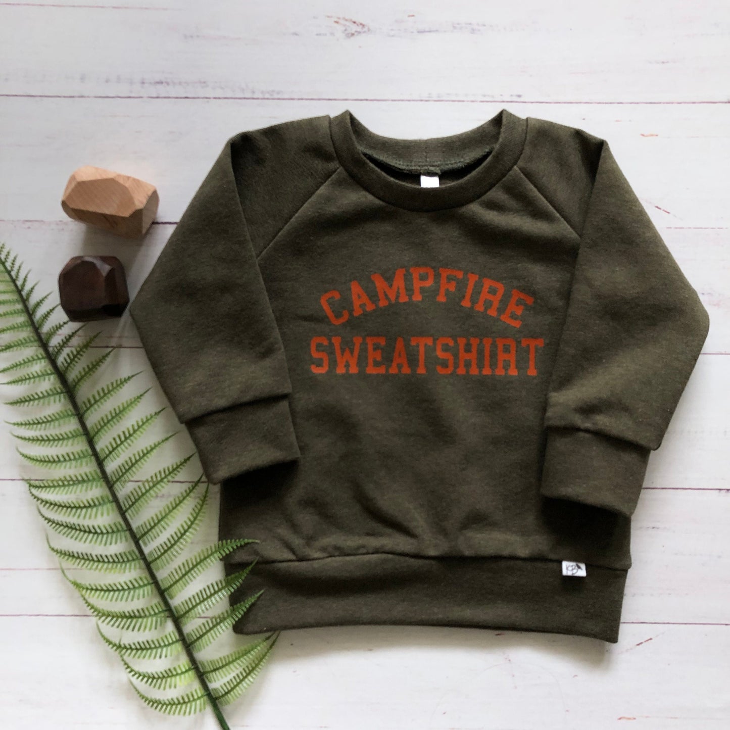 NEW!! “Campfire”/Heathered Olive/Pullover STYLE Shirt/Infant Size/Toddler Size/Shirt ONLY