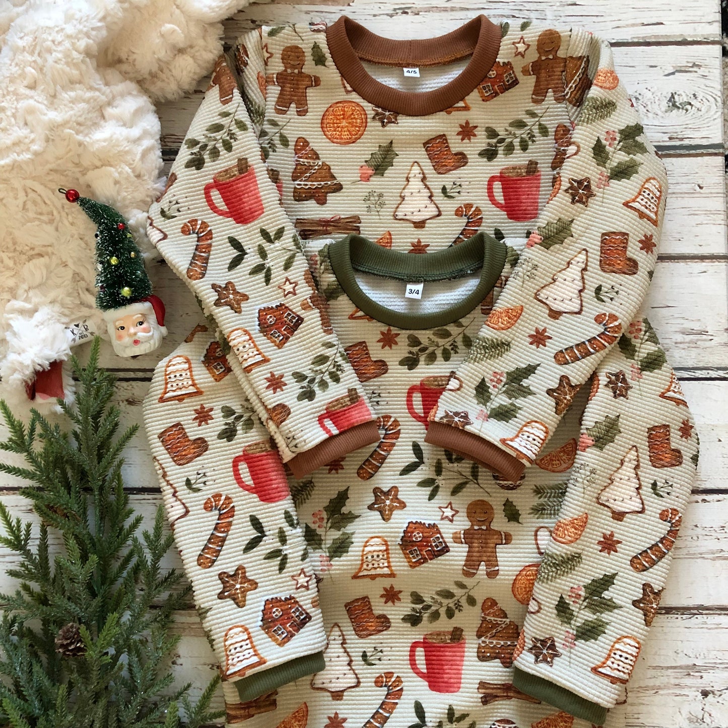 New!! Waffle Knit Pullover/Gingerbread Party/ORGANIC/Gender Neutral/Infant Size/Toddler Size/Pullover Only