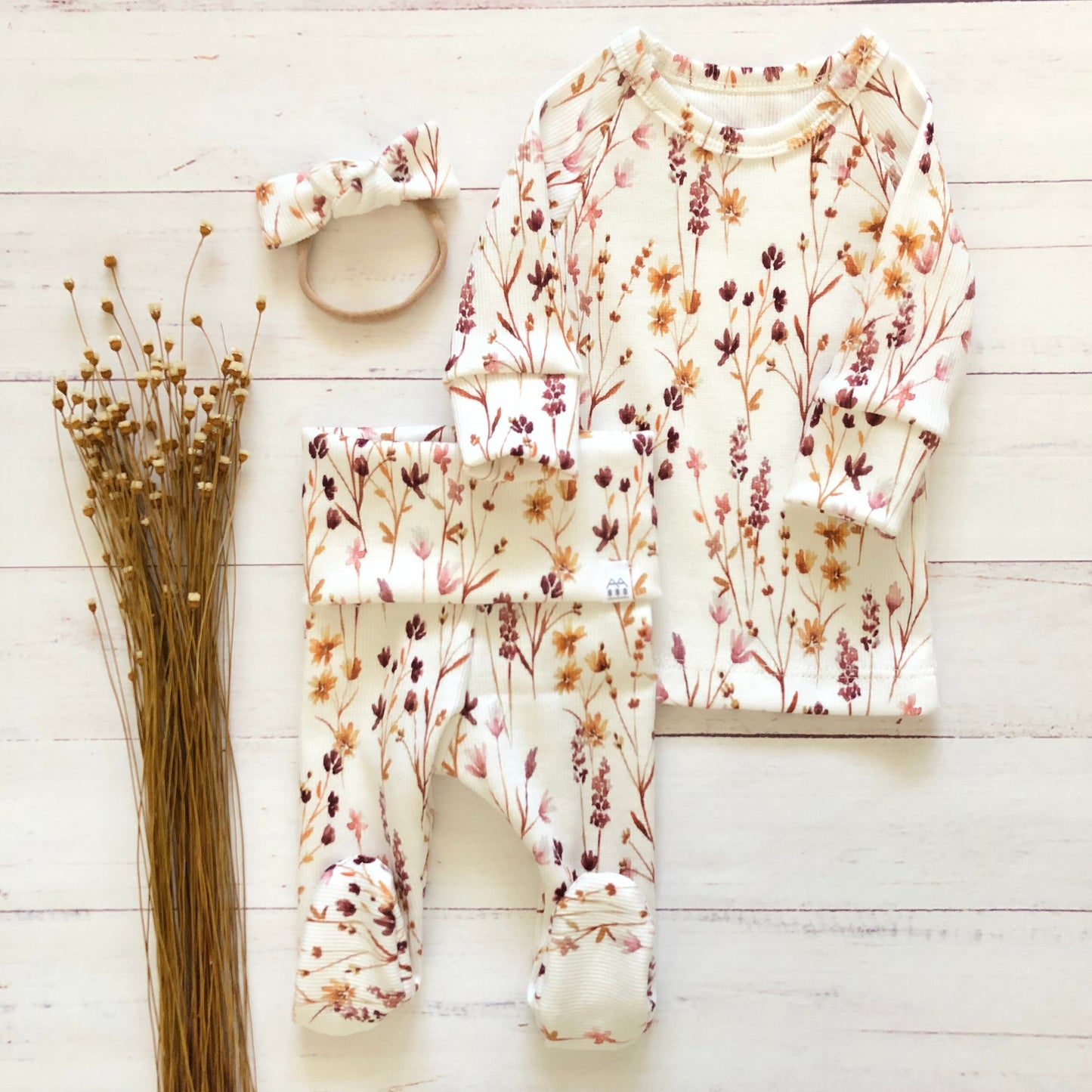 NEW! “Footie Set”/Meadow Floral/SLIM FIT/Gender Neutral/Newborn Outfit/Take Home Outfit/Toddler Set