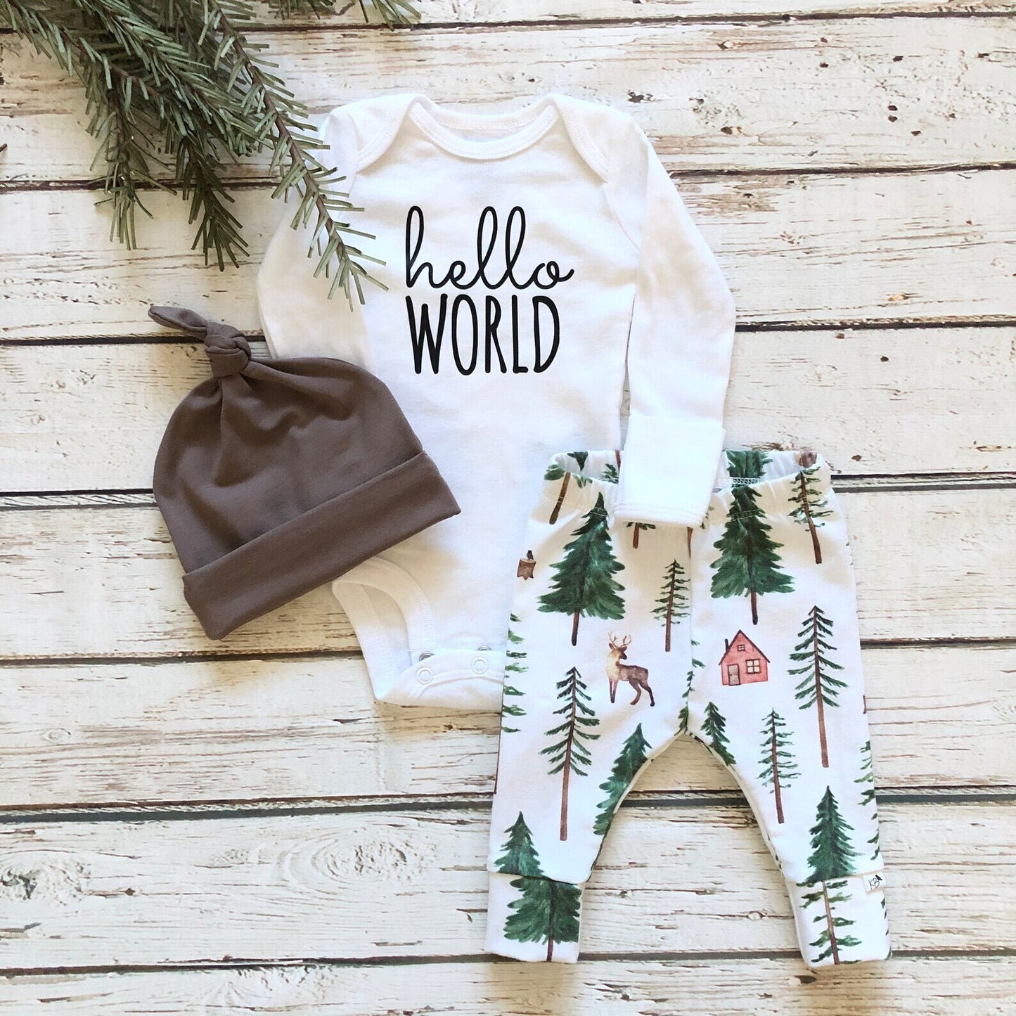 NEW! Winter Cabin/Newborn Outfit/Bring Home Outfit/Toddler leggings