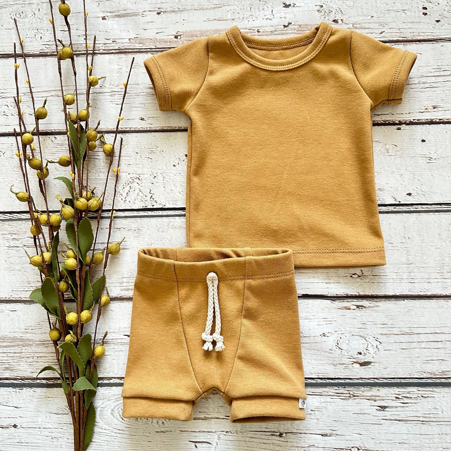 NEW!! “Ledger”/Shorts Set/Ochre/Infant Size/Toddler Size/